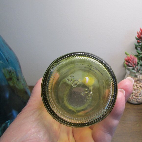 Hand Painted Upcycled Bottles: Blue & Green Folk Art Vases, Set of 2 - Picture 14 of 16